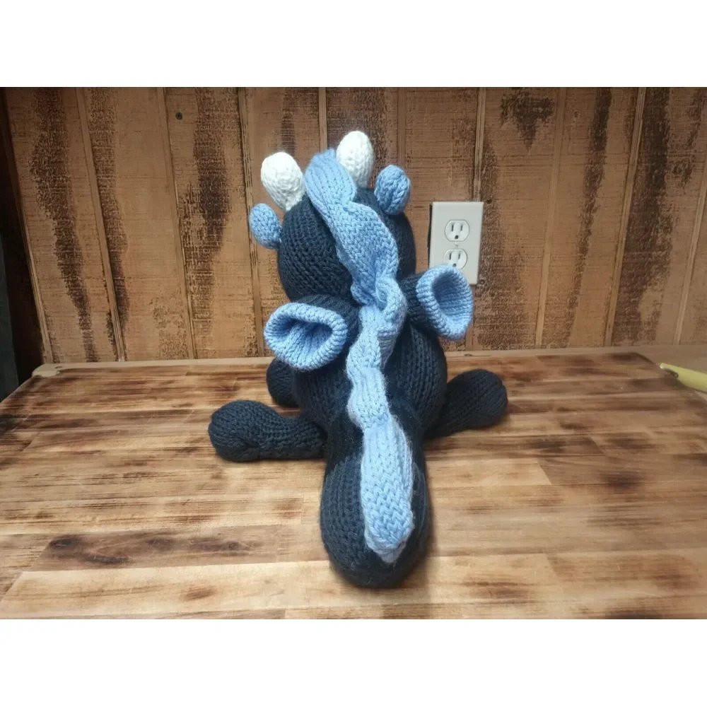 Hand Crochet Blue Dragon Stuffed Animal Plush Toy Amigurumi Homemade‎ 12